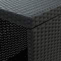 Miniatyrbillede 7 af 9: The Living Store barbord med opbevaringsstativ 120x60x110 cm polyrattan sort -  Spiseborde