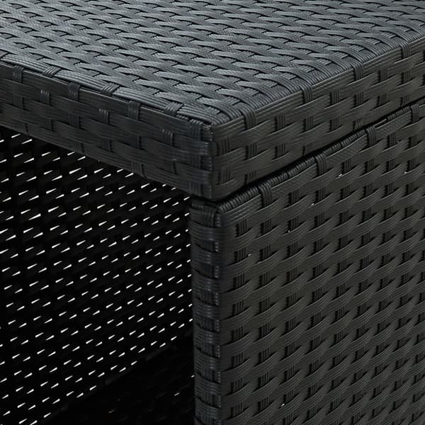 The Living Store barbord med opbevaringsstativ 120x60x110 cm polyrattan sort -  Spiseborde