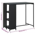 Miniatyrbillede 8 af 9: The Living Store barbord med opbevaringsstativ 120x60x110 cm polyrattan sort -  Spiseborde