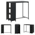 Miniatyrbillede 1 af 9: The Living Store barbord med opbevaringsstativ 120x60x110 cm polyrattan sort -  Spiseborde
