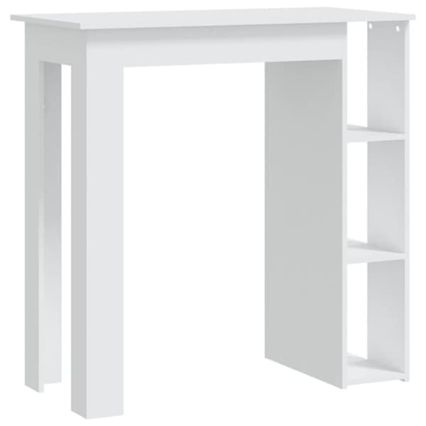 The Living Store Baaripöytä hyllyllä valkoinen 102x50x103,5 cm tekninen puu -  Keittiön & ruokapöydät