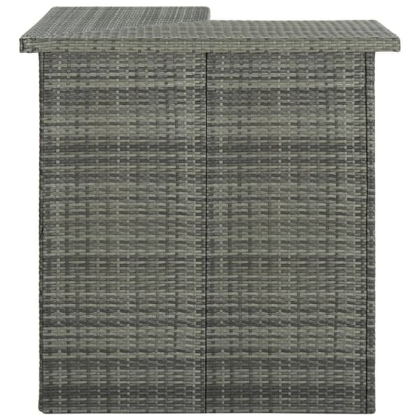The Living Store Kulmabaaripöytä harmaa 100x50x105 cm polyrottinki -  Keittiön & ruokapöydät