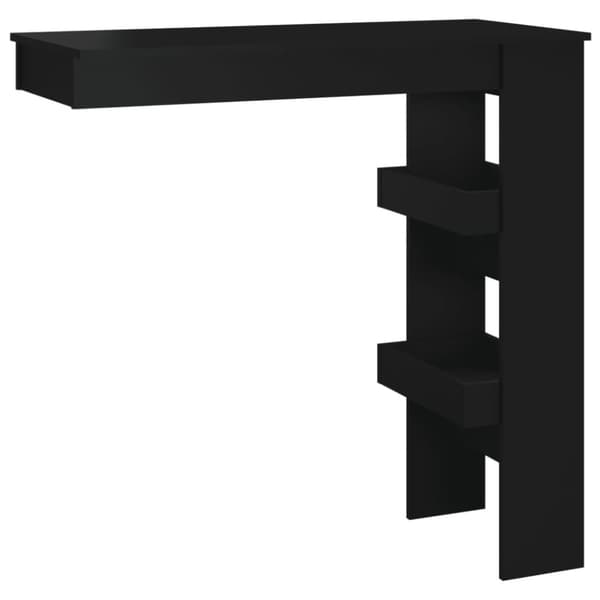 The Living Store vægmonteret barbord 102x45x103,5 cm konstrueret træ sort -  Spiseborde