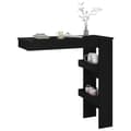 Miniatyrbillede 8 af 11: The Living Store vægmonteret barbord 102x45x103,5 cm konstrueret træ sort -  Spiseborde