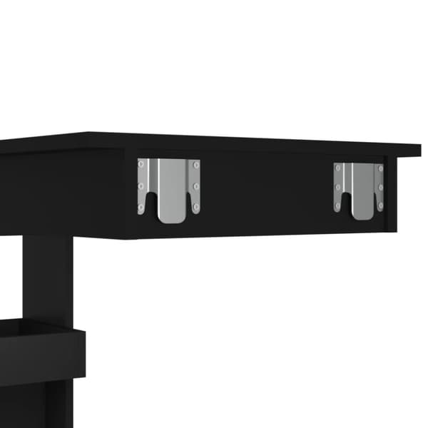 The Living Store vægmonteret barbord 102x45x103,5 cm konstrueret træ sort -  Spiseborde
