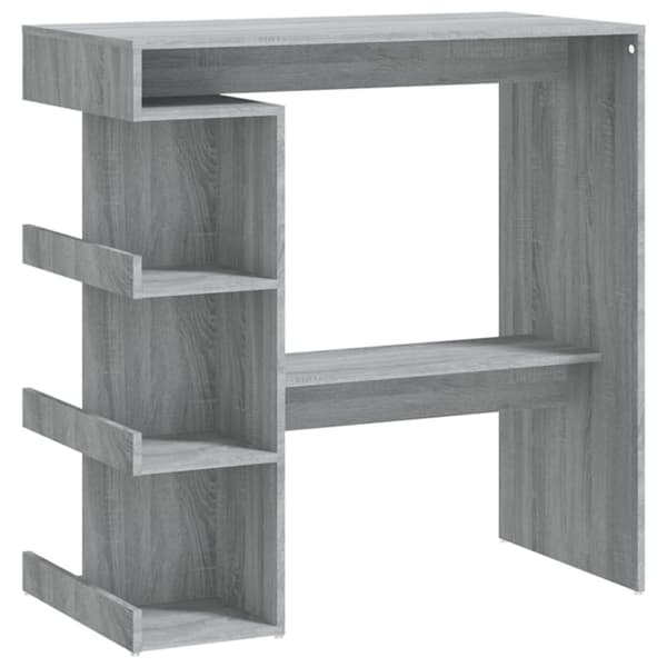 The Living Store Barbord med hyllor grå sonoma 100x50x101,5 cm -  Matbord