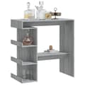 Miniatyrbild 5 av 9: The Living Store Barbord med hyllor grå sonoma 100x50x101,5 cm -  Matbord
