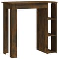 Miniatyrbillede 3 af 9: The Living Store barbord m. hylde 102x50x103,5 cm konstrueret træ røget eg -  Spiseborde