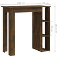 Miniatyrbillede 8 af 9: The Living Store barbord m. hylde 102x50x103,5 cm konstrueret træ røget eg -  Spiseborde
