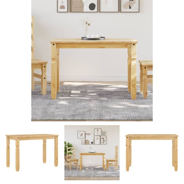 The Living Store Ruokapöytä Corona 112x60x75 cm täysi mänty -  Keittiön & ruokapöydät