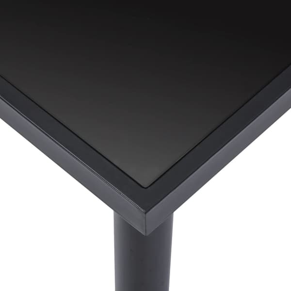 The Living Store Matbord svart 160x80x75 cm härdat glas -  Matbord