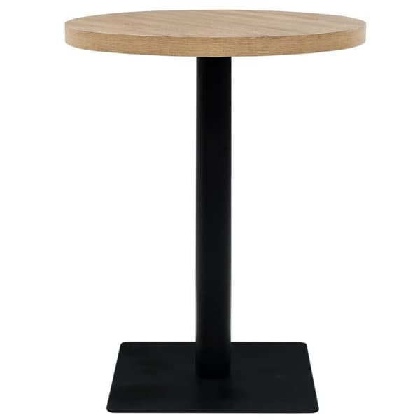 The Living Store bistrobord MDF og stål rund 60 x 75 cm egetræsfarvet - Spiseborde