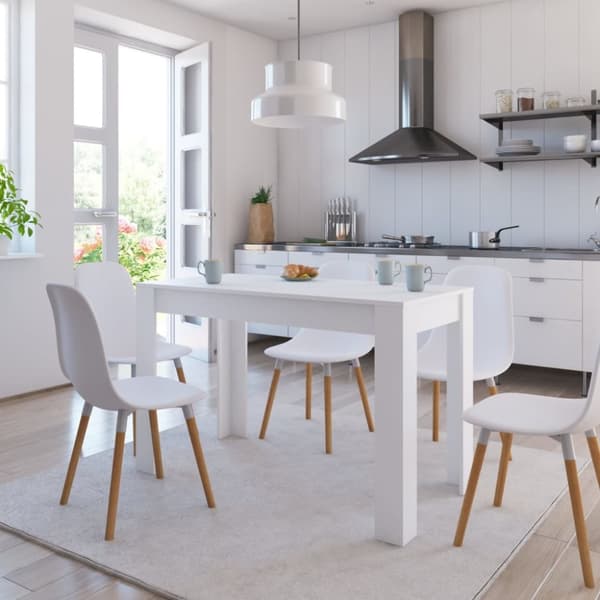 The Living Store spisebord 120 x 60 x 76 cm spånplade hvid -  Spiseborde