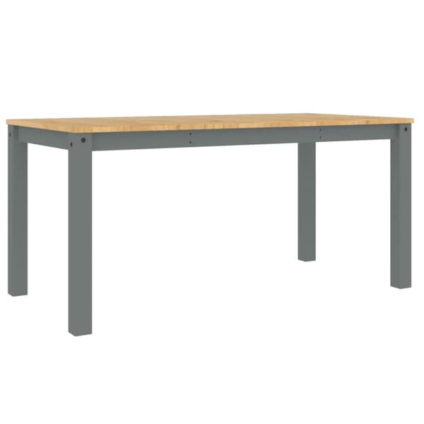 The Living Store Ruokapöytä Panama harmaa 160x80x75 cm täysi mänty -  Keittiön & ruokapöydät