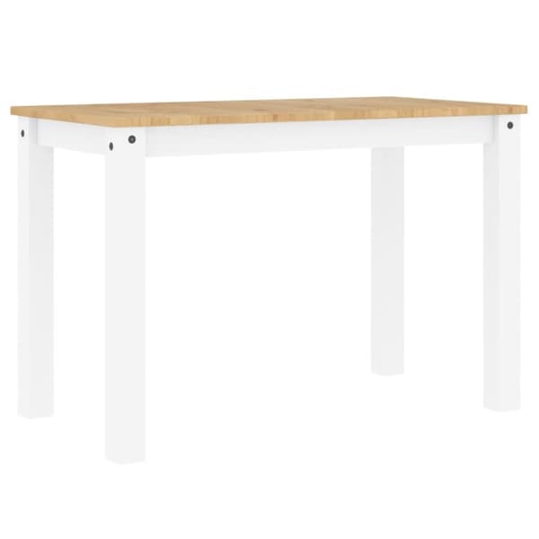 The Living Store Ruokapöytä Panama valkoinen 117x60x75 cm täysi mänty -  Keittiön & ruokapöydät