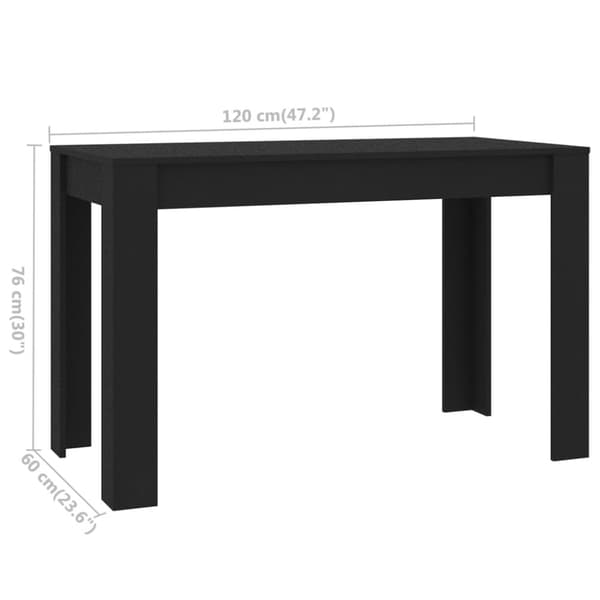 The Living Store spisebord 120x60x76 cm konstrueret træ sort -  Spiseborde