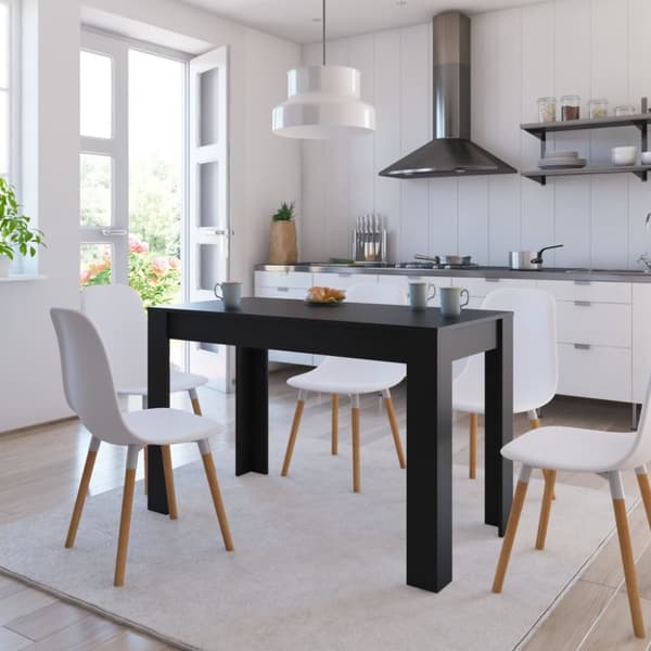 The Living Store spisebord 120x60x76 cm konstrueret træ sort -  Spiseborde