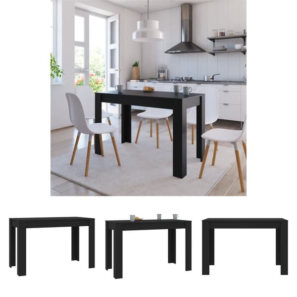 The Living Store spisebord 120x60x76 cm konstrueret træ sort -  Spiseborde