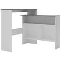 Miniatyrbild 3 av 11: The Living Store Barbord med 2 bordsskivor vit och grå 130x40x120 cm -  Matbord