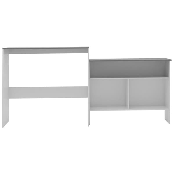 The Living Store Barbord med 2 bordsskivor vit och grå 130x40x120 cm -  Matbord