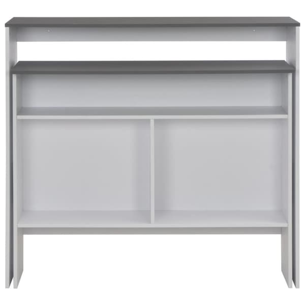 The Living Store Barbord med 2 bordsskivor vit och grå 130x40x120 cm -  Matbord