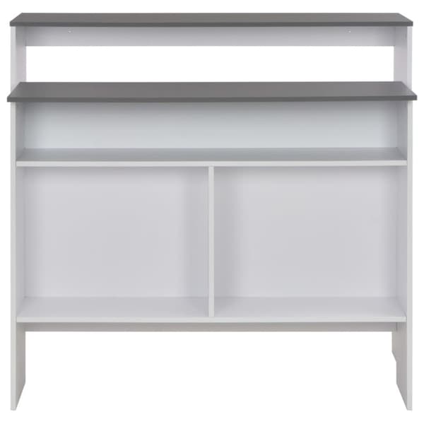 The Living Store Barbord med 2 bordsskivor vit och grå 130x40x120 cm -  Matbord