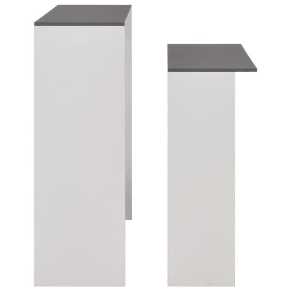The Living Store Barbord med 2 bordsskivor vit och grå 130x40x120 cm -  Matbord