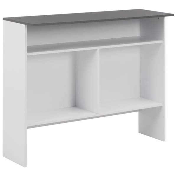 The Living Store Barbord med 2 bordsskivor vit och grå 130x40x120 cm -  Matbord