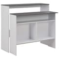Miniatyrbild 2 av 11: The Living Store Barbord med 2 bordsskivor vit och grå 130x40x120 cm -  Matbord