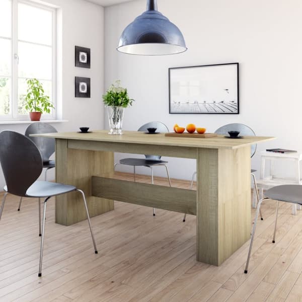 The Living Store Matbord sonoma-ek 180x90x76 cm spånskiva -  Matbord
