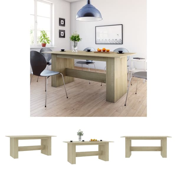 The Living Store spisebord 180 x 90 x 76 cm spånplade sonoma-eg -  Spiseborde