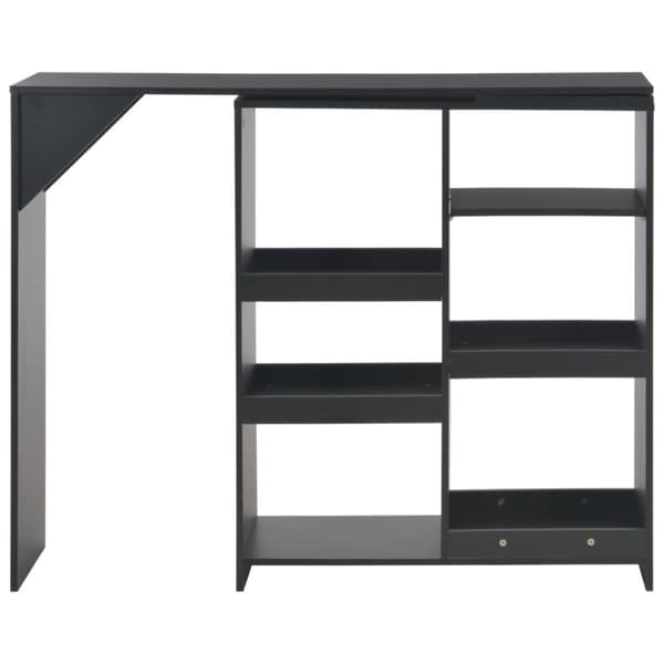 The Living Store Barbord med flyttbar hylla svart 138x39x110 cm -  Matbord