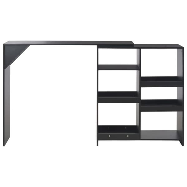 The Living Store Barbord med flyttbar hylla svart 138x39x110 cm -  Matbord