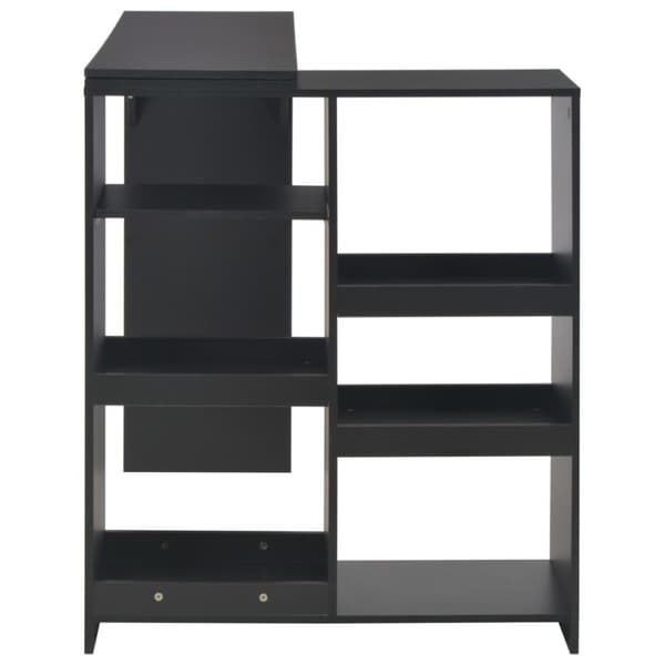 The Living Store Barbord med flyttbar hylla svart 138x39x110 cm -  Matbord