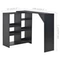 Miniatyrbild 7 av 7: The Living Store Barbord med flyttbar hylla svart 138x39x110 cm -  Matbord