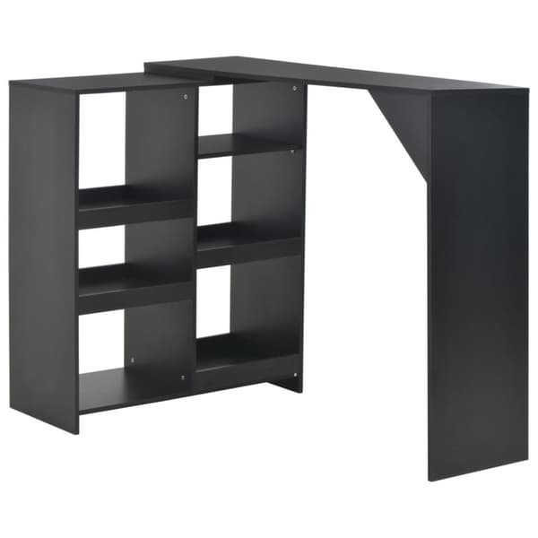 The Living Store Barbord med flyttbar hylla svart 138x39x110 cm -  Matbord