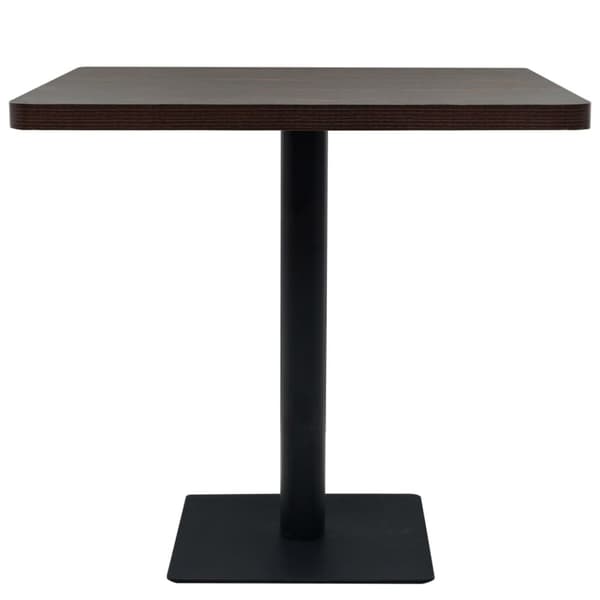 The Living Store Bistrobord MDF och stål fyrkantigt 80x80x75 cm mörk aska -  Matbord
