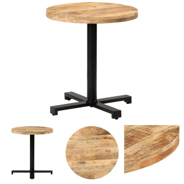 The Living Store Cafébord runt Ø70x75 cm grovt mangoträ -  Matbord