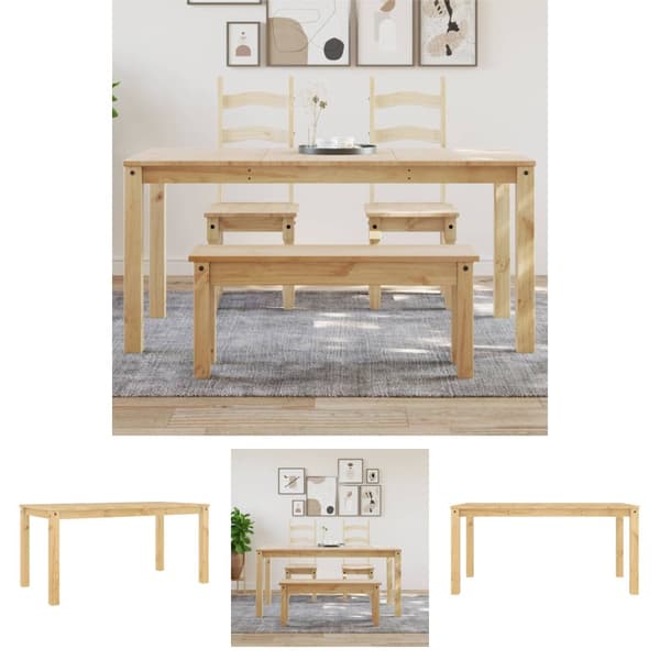 The Living Store spisebord Panama 160x80x75 cm massivt fyrretræ -  Spiseborde