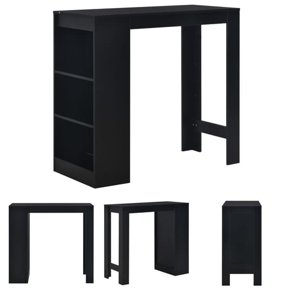The Living Store Barbord med hylla svart 110x50x103 cm -  Matbord