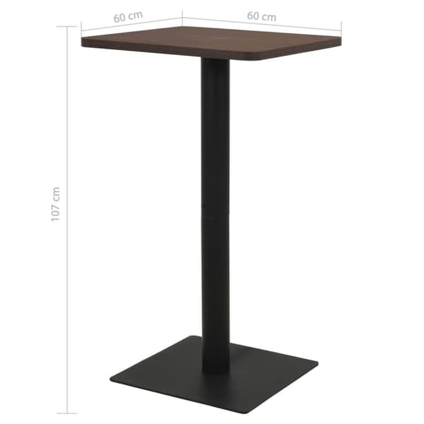 The Living Store Bistrobord mörk ask 60x60x107 cm -  Matbord