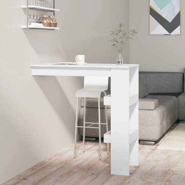 Matbord - Living Barbord väggmonterat vit glans 102x45x103,5 cm konstruerat trä