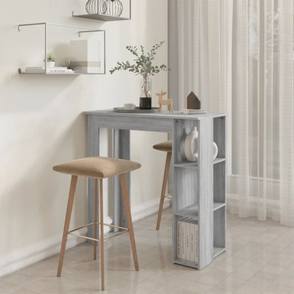Matbord - Living Barbord med hylla grå 102x50x103,5 cm konstruerat trä