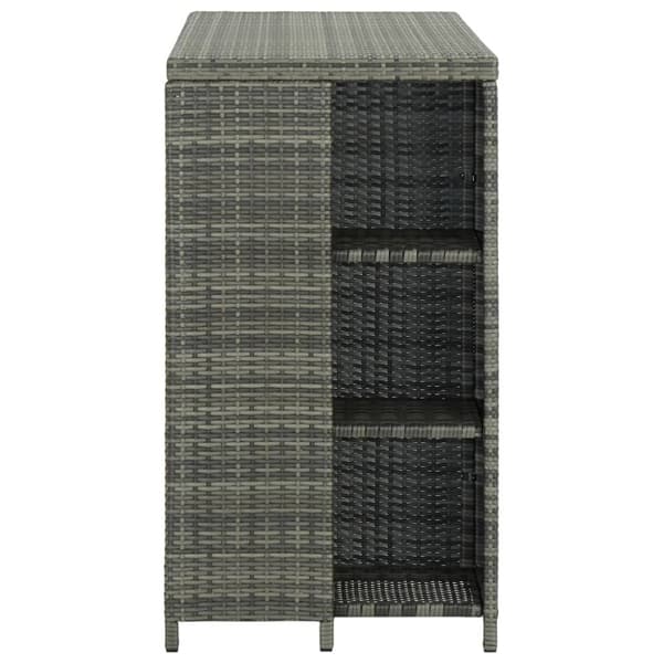 Keittiön & ruokapöydät - Living Baaripöytä säilytystelineellä harmaa 120x60x110 cm polyrottinki