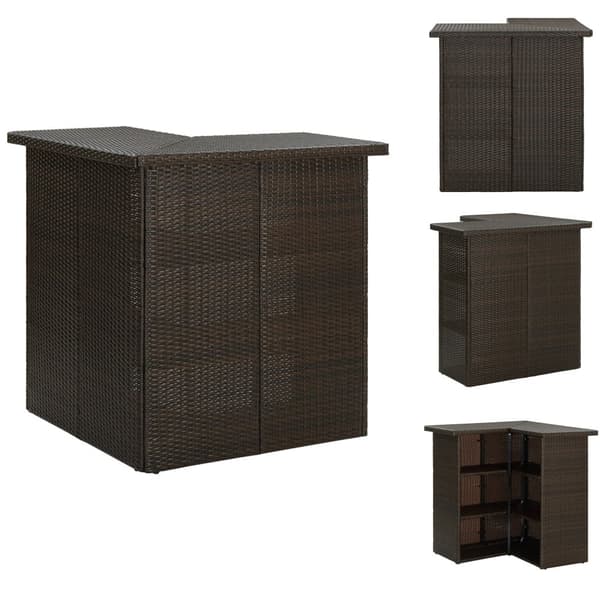 Matbord - Living Hörnbar brun 100x50x105 cm konstrotting