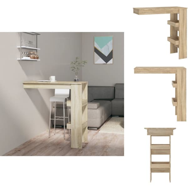 Matbord - Living Barbord väggmonterat sonoma-ek 102x45x103,5 cm konstruerat trä