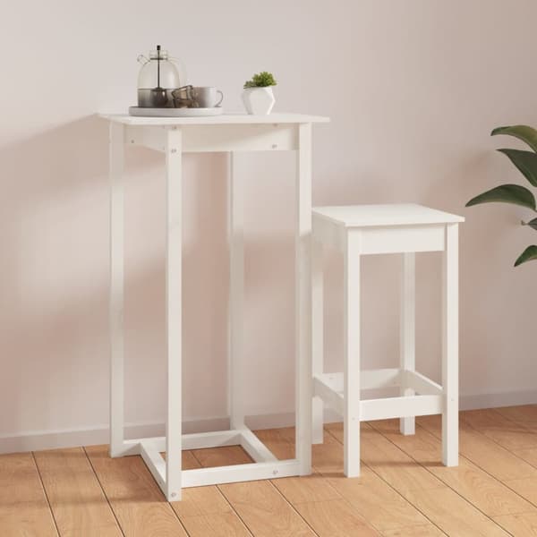 Matbord - Living Barbord vit 60x60x110 cm massiv furu