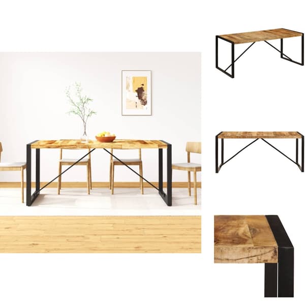 Spiseborde - Living spisebord i massivt ru mangotræ 180 cm
