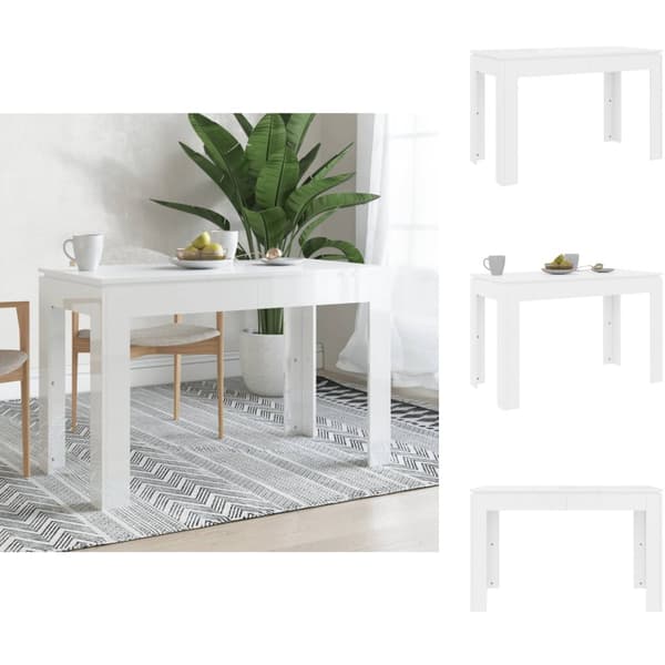 Spiseborde - Living spisebord 120 x 60 x 76 cm spånplade hvid højglans