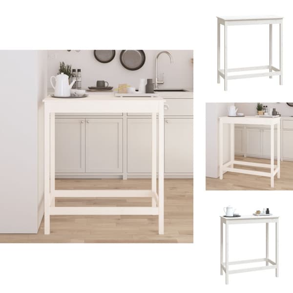 Matbord - Living Barbord vit 100x50x110 cm massiv furu